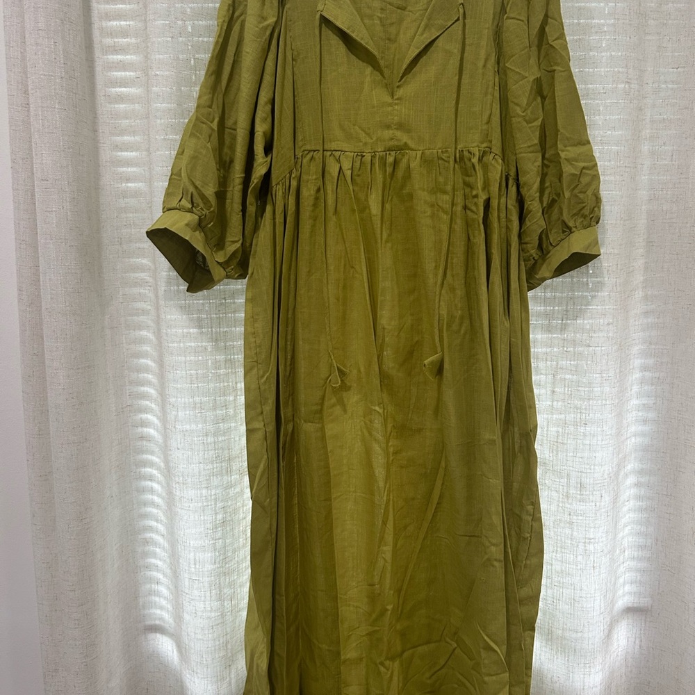 Elegant Olive Green Women's Dress